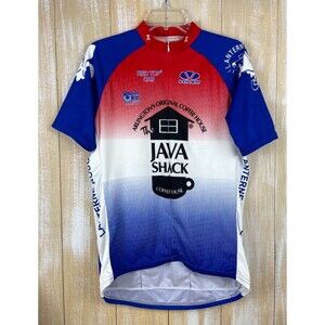 Voler Java Shack Coffee Red White & Blue Cycling Jersey Grover Beach CA Size 2XL